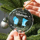 Family,Gift For Sibling,Parents,Gift For Grandparents,Gift For Sisters,Gift For Brothers,Gift For Bestie - Long Distance The Miles Don't Matter Christmas - Personalized Circle Glass Ornament