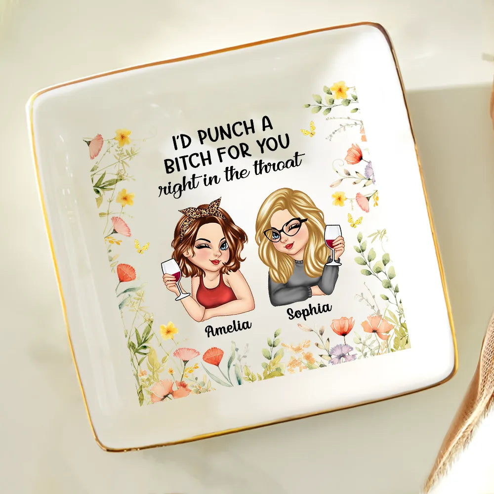 Right In The Throat Besties - Personalized Ring Dish