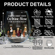 A Woman, Wine & Her Dog - Personalized Stemless Wine Glass