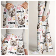 Dog Lovers, Pet Lovers, Cat Lovers, Pet Mom, Pet Dad, Dog Mom, Dog Dad - Custom Photo Lovely Pet Face Pattern Dog Cat Family - Personalized Pajama Pants