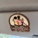 Gift For Bestie,Gift For Sisters,Gifts For Colleagues,Funny - Besties Sisters Right In The Throat - Personalized Custom Shaped Car Visor Clip