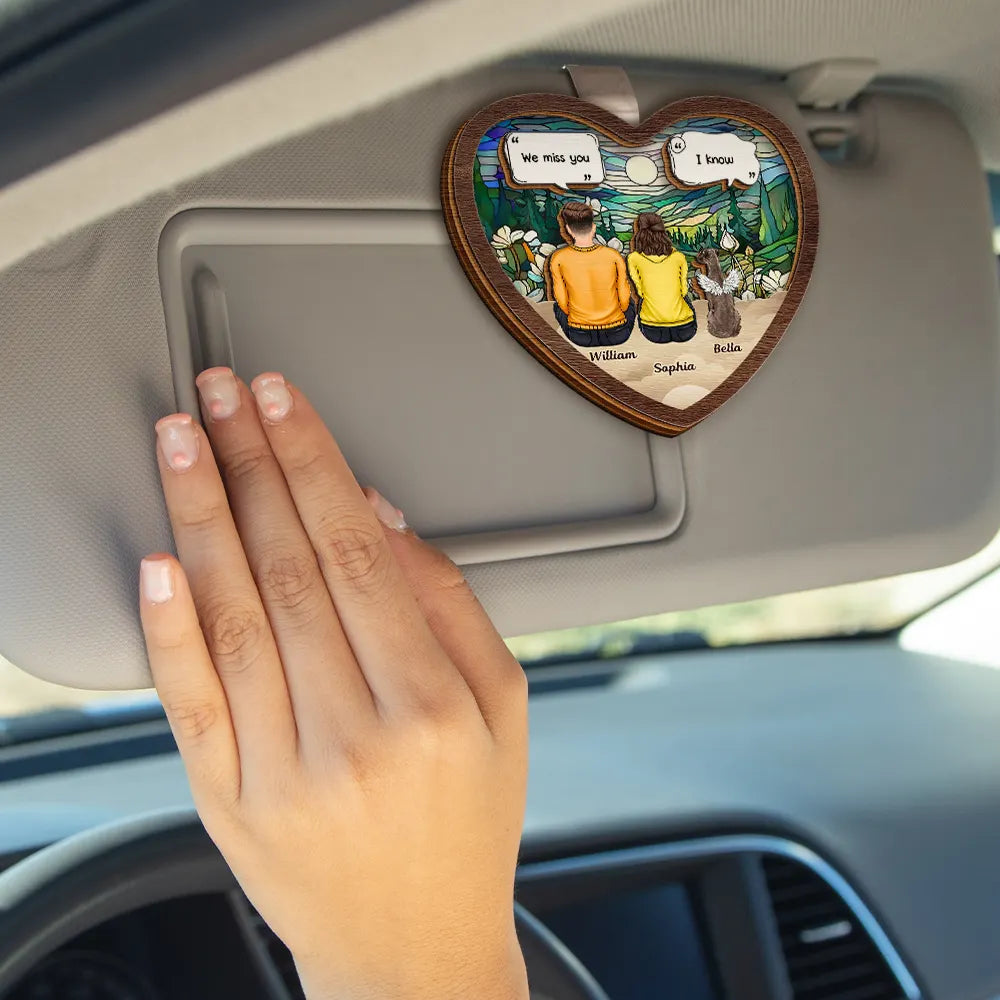 Pet Lovers, Cat Lovers, Dog Lovers, Dog Dad, Dog Mom - I Miss You Memorial Dog Cat - Personalized Custom Shaped Car Visor Clip
