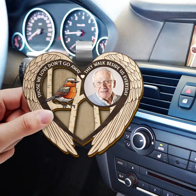 Family, Parents, Gift For Grandparents, Gift For Sibling, Memorial - Custom Photo Memorial Bird I'm Always With You - Personalized Custom Shaped Car Visor Clip
