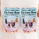 Happy,Dog Lovers,Dog Dad,Pet Lovers,Dog Mom - A Woman Cannot Survive On Wine Alone Dog Mom Dog Dad - Personalized Wine Tumbler