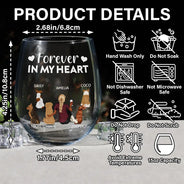 Happy,Dog Lovers,Dog Dad,Pet Lovers,Dog Mom - A Bond That Can't Be Broken Dog Mom Dog Dad Pet Lovers - Personalized Stemless Wine Glass