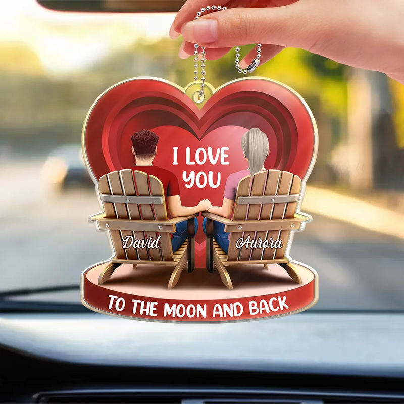 Gift For Couples, Gift For Husband, Gift For Wife, Gift For Boyfriend, Gift For Girlfriend - Together Since Couple 3D Effect - Personalized Acrylic Car Hanger
