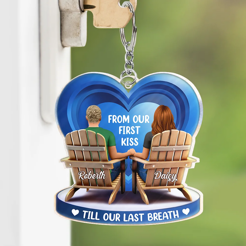 Gift For Couples,Gift For Wife,Gift For Husband,Gift For Boyfriend,Love - Together Since Couple 3D Effect - Personalized Acrylic Keychain