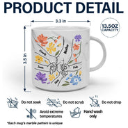 Gift For Grandma, Gift For Mother - Hand In Hand Will Always Protect You Mom Nana - Personalized Marble Mug
