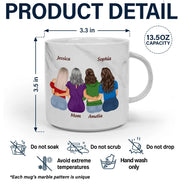 Happy,Gift For Mother,Mom - Daughters (Adult),Gift For Daughter - Mother & Daughters Forever Linked Together - Personalized Marble Mug
