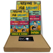 Patio Welcome Grilling Proudly Serving Whatever You Bring - Backyard Sign - Personalized Custom Classic Metal Signs