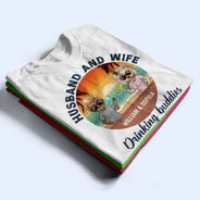 Husband And Wife Drinking Buddies For Life Beach - Gift For Couples - Personalized Custom T Shirt