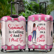 Just A Girl Boy Who Loves Traveling Cruising - Gift For Traveling Lovers - Personalized Custom Luggage Cover