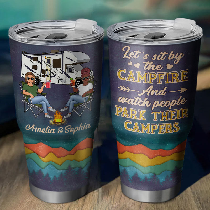 Camping Partners For Life Husband Wife Family Mountain - Couple Gift - Personalized Custom 30 Oz Tumbler