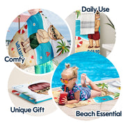 Kids Baby On The Beach - Gift For Children, Grandkids - Personalized Custom Beach Towel
