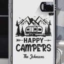 Happy Campers RV Trailer Tent - Vacation, Traveling, Funny Gift For Camping Lovers - Personalized Camping Decal, Decor Decal