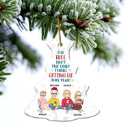The Tree Isn't The Only Thing That Lit - Christmas Gift For Bestie, Sibling, Colleague, Best Friend - Personalized Tree Ceramic Ornament