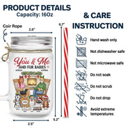 You And Me And The Dogs - Christmas Gift For Couple, Cat, Dog, Pet Lover - Personalized Mason Jar Cup With Straw