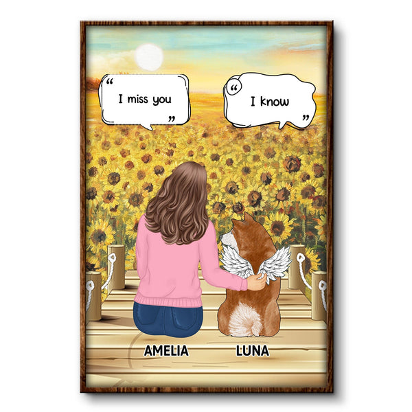 I Miss You - Home Decor, Memorial Gift For Dog Lovers, Dog Mom, Dog Dad - Personalized Poster