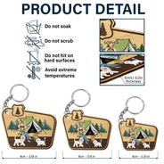 Keys To The Camper - Gift For Camping Lovers, Dog Lovers, Cat Lovers, Couples - Personalized Wooden Keychain