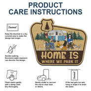 Home Is Where We Park It - Gift For Camping Lovers, Dog Lovers, Cat Lovers, Family - Personalized Custom Shaped Doormat