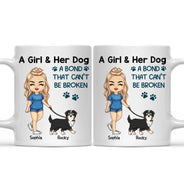 A Bond That Can't Be Broken Walking Dog - Gift For Dog Lovers, Dog Mom, Dog Dad - Personalized Mug