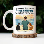 I Asked God For A True Friend - Gift For Cat Lovers, Cat Mom, Cat Dad - Personalized Mug