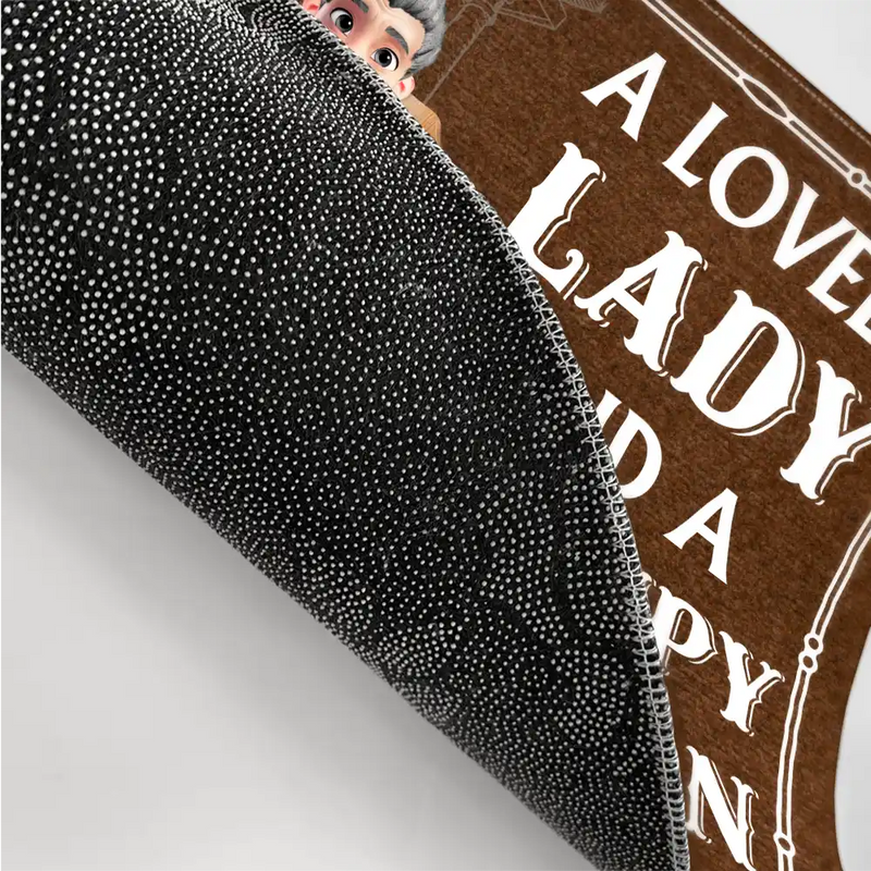 Gift For Couples,Gift For Husband,Gift For Wife,Happy - A Lovely Lady & Her Grumpy Old Man Live Here 3D Effect - Personalized Doormat
