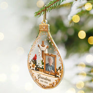 Christian,Christianity,Christmas,Custom Photo,Family,Memorial,Memorial Loved One,Sympathetic,Upload Full Photo - Christian Memorial Christmas Gift - Personalized Custom Photo In Loving Memory Acrylic Ornament