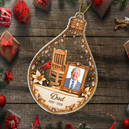 Christian,Christianity,Christmas,Custom Photo,Family,Memorial,Memorial Loved One,Sympathetic,Upload Full Photo - Christian Memorial Christmas Gift - Personalized Custom Photo In Loving Memory Acrylic Ornament