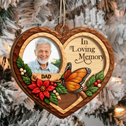 Christmas,Custom Photo,Family,Memorial,Memorial Loved One,Sympathetic,Upload Full Photo - Christmas Memorial Gift - Personalized Custom Photo I'm Always With You 2-Layered Wooden Ornament