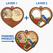 Christmas,Custom Photo,Family,Memorial,Memorial Loved One,Sympathetic,Upload Full Photo - Christmas Memorial Gift - Personalized Custom Photo I'm Always With You 2-Layered Wooden Ornament