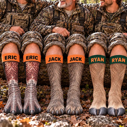 Funny Gag Gift For Hunters - Personalized Animal Paw Illusion Socks