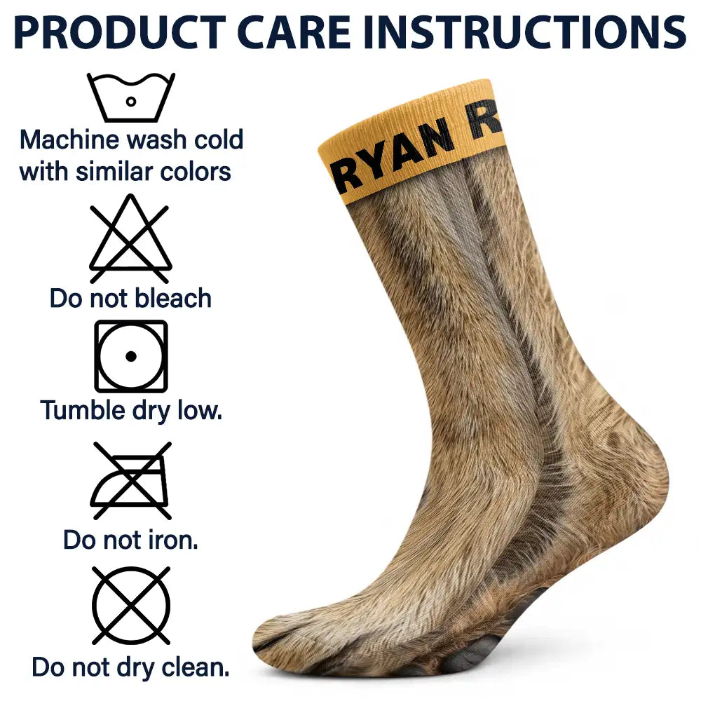 Gift For Men,Gift For Yourself,Gifts For Him,Humorous,Hunting,Icon - Funny Gag Gift For Hunters - Personalized Animal Paw Illusion Socks