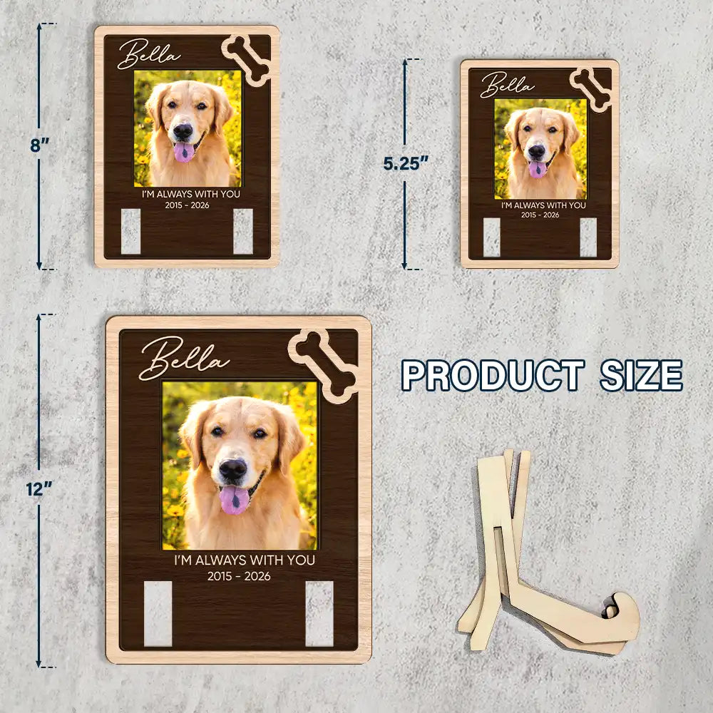 Custom Photo,Memorial,Pet Lovers,Pet Memorial,Sympathetic,Upload Full Photo - Pet Memorial Gift - Personalized Custom Photo In Loving Memory 2-Layered Wooden Plaque With Stand