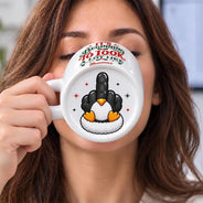 Afro Besties,Christmas,Gift For Bestie,Icon,Sarcastic - Christmas Gag Gift For Bestie, Best Friend, Coworker - Personalized Festive Middle Finger Bottom Print Mug