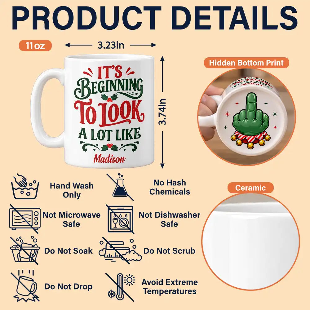 Afro Besties,Christmas,Gift For Bestie,Icon,Sarcastic - Christmas Gag Gift For Bestie, Best Friend, Coworker - Personalized Festive Middle Finger Bottom Print Mug