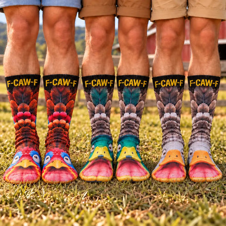 Funny Gag Gift For Yourself Friends Coworkers - Personalized Chicken Duck Bird F-Caw-F Socks