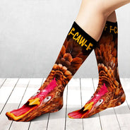 Gift For Yourself, Gifts For Her, Gifts For Him, Humorous, Icon - Funny Gag Gift For Yourself Friends Coworkers - Personalized Chicken Duck Bird F-Caw-F Socks