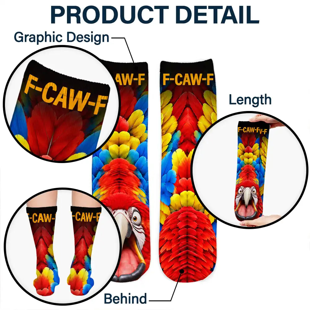 Gift For Yourself, Gifts For Her, Gifts For Him, Humorous, Icon - Funny Gag Gift For Yourself Friends Coworkers - Personalized Chicken Duck Bird F-Caw-F Socks