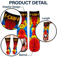 Gift For Yourself, Gifts For Her, Gifts For Him, Humorous, Icon - Funny Gag Gift For Yourself Friends Coworkers - Personalized Chicken Duck Bird F-Caw-F Socks