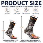 Gift For Yourself, Gifts For Her, Gifts For Him, Humorous, Icon - Funny Gag Gift For Yourself Friends Coworkers - Personalized Chicken Duck Bird F-Caw-F Socks