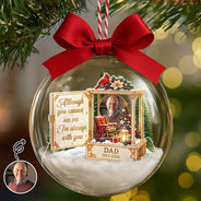 Christmas,Custom Photo,Family,Memorial,Memorial Loved One,Sympathetic,Upload Full Photo - Sympathy Gift For Loss Of Loved One - Personalized Custom Photo Forever In Our Hearts 3D Acrylic Ball Ornament