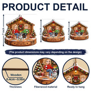 Christmas,Dog Couple,Dog Lovers,Gift For Couples,Happy,Pet Lovers,Vector - Christmas Gift For Pet Couples - Personalized You & Me And The Dogs Wooden Ornament