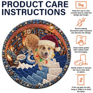 Art Design, Christmas, Custom Photo, Dog Lovers, Pet Lovers, Photo - Santa Hat Looking Up Pet, Playful, Top Market - Gift For Dog Mom, Dad & Cat Lovers - Personalized Custom Photo Santa Hat Pet Christmas Rug