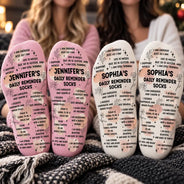 Christmas,Custom Text,Gift For Women,Gift For Yourself,Gifts For Her,Happy,Top Market - Gift For Her, Coworkers, Friends - Personalized Daily Reminder Socks