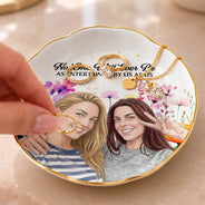 Afro Besties,Art Design,Christmas,Custom Photo,Gift For Bestie,Humorous,Photo - Vivid Watercolor Art,Top Market - Gift For Best Friend - Personalized Custom Photo Watercolor Entertained By Us As Us Floral Ring Dish