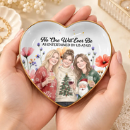 Afro Besties,Art Design,Christmas,Custom Photo,Gift For Bestie,Humorous,Photo - Vivid Watercolor Art,Top Market - Gift For Best Friend - Personalized Custom Photo Watercolor Entertained By Us As Us Floral Ring Dish