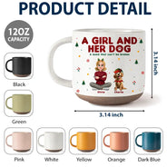 Christmas,Pet Lovers,Playful,Vector - Christmas Gift For Pet Lover - Personalized A Girl And Her Dog Pottery Mug