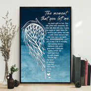 Angel Wings The Moment That You Left Me Custom Poster, Rustic Pub Wall Decor, Art Room Decor