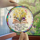 Christmas,Cozy,Reading,Gift For Yourself,Icon - A New Chapter Begins - Personalized Stained Glass Window Hanging Suncatcher
